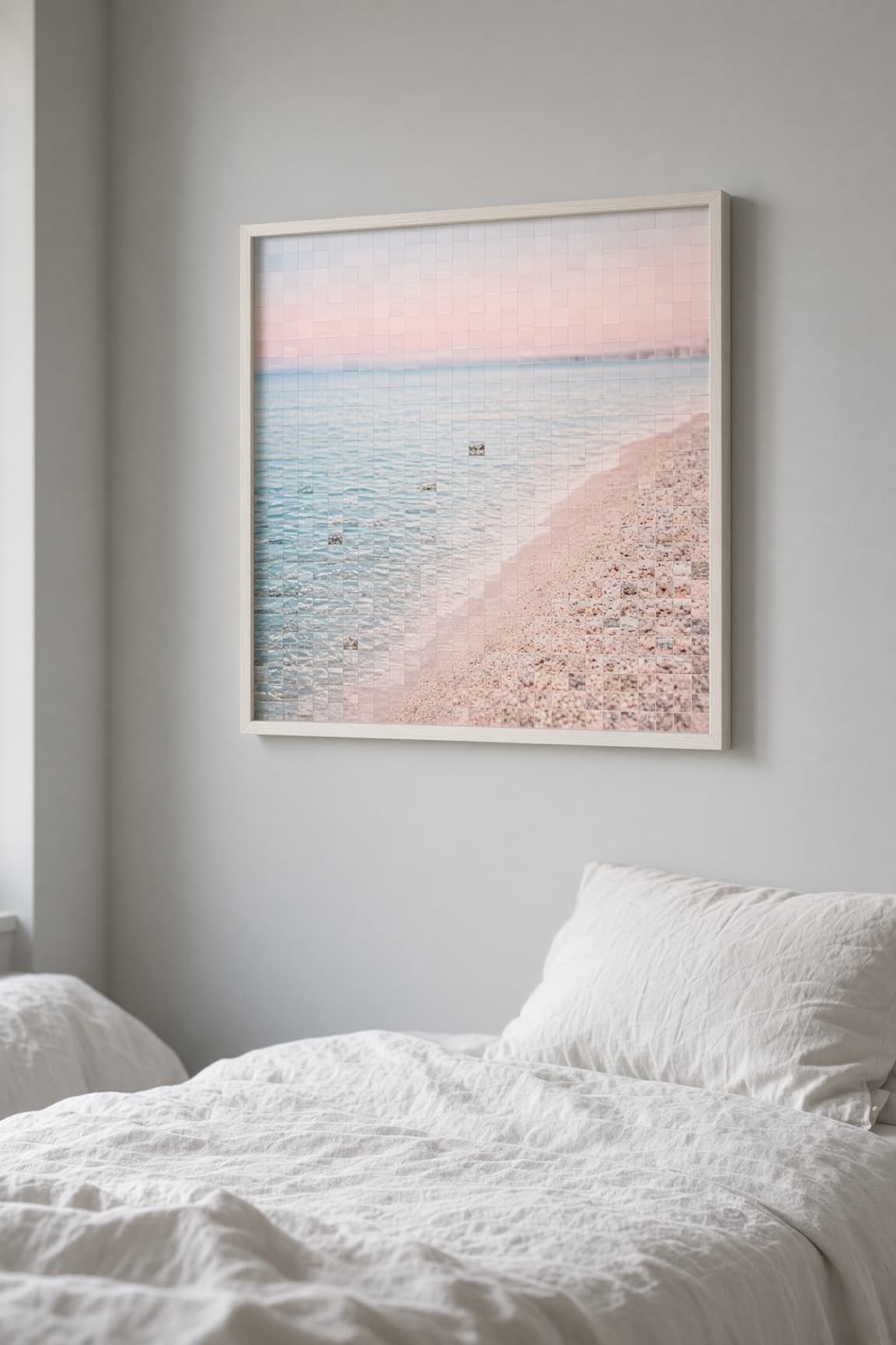 Gerahmtes Fotomosaik in einem weißen Rahmen